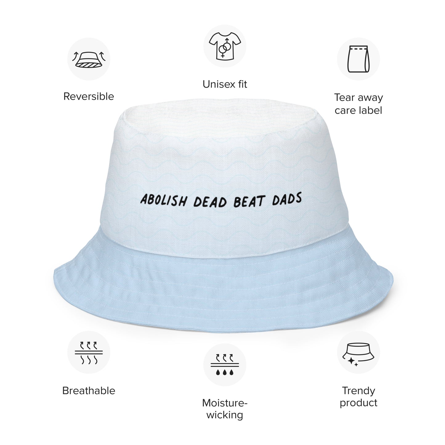 Відмовтеся від капелюха Dead Beat Dad's Reversible Blue Ombre Bucket Hat