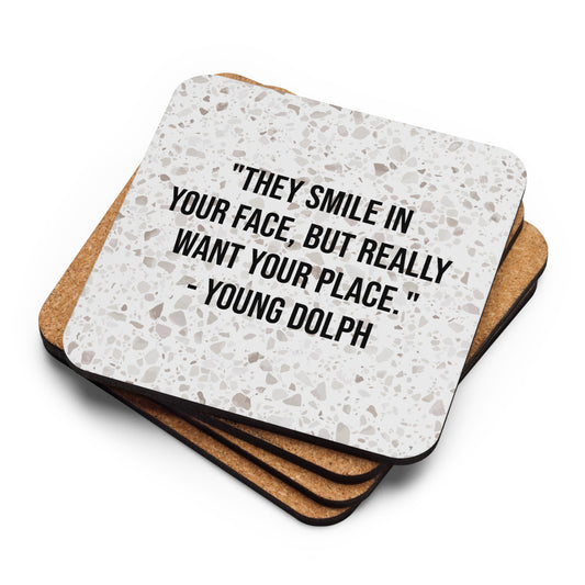 They Smile In Your Face Young Dolph Cork-Back Coasters