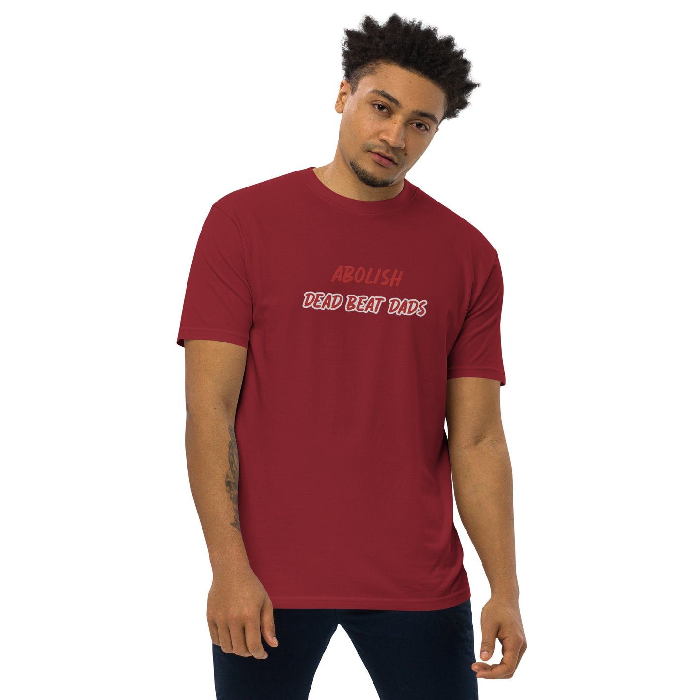Abolish Dead Beat Dad's Embroidered Men's Heavyweight T-Shirt