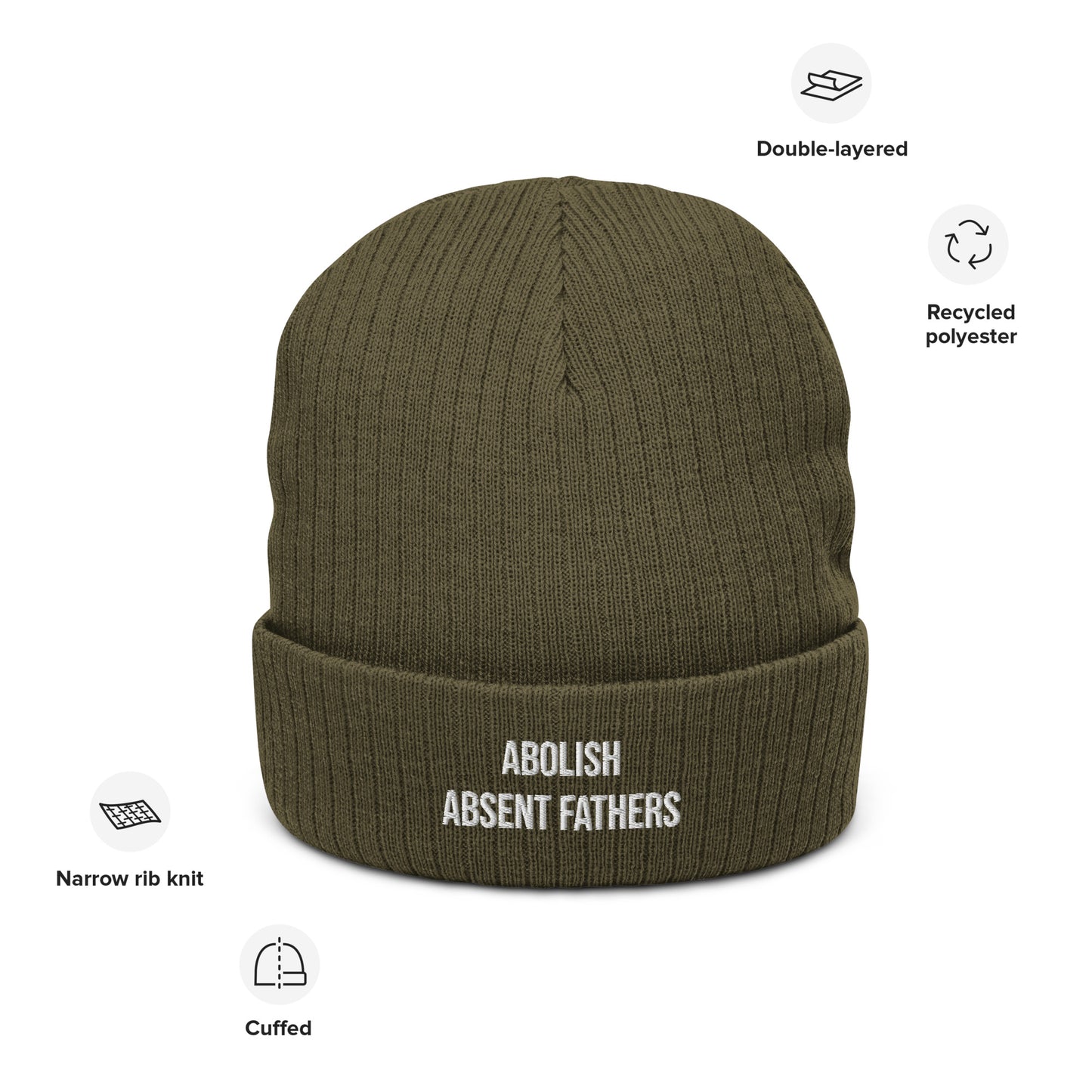 Abolish Absent Fathers Embroidered Unisex Beanie