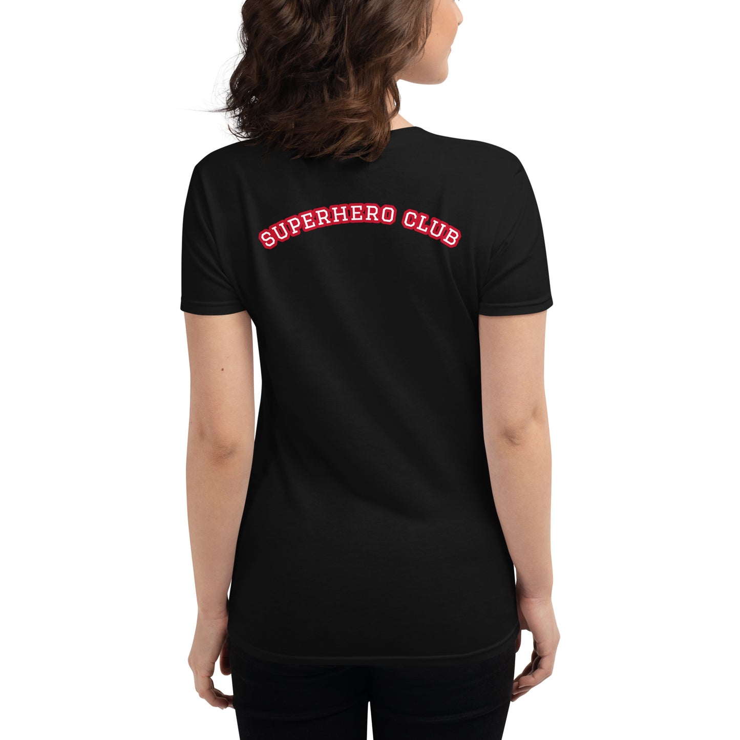 Single Mother's Are Super Hero's / Superhero Club Embroidered Women's T-Shirt