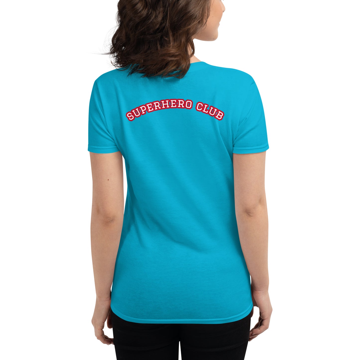 Single Mother's Are Super Hero's / Superhero Club Embroidered Women's T-Shirt