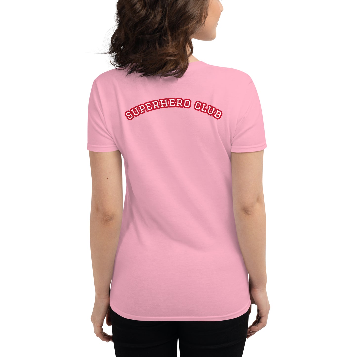 Single Mother's Are Super Hero's / Superhero Club Embroidered Women's T-Shirt