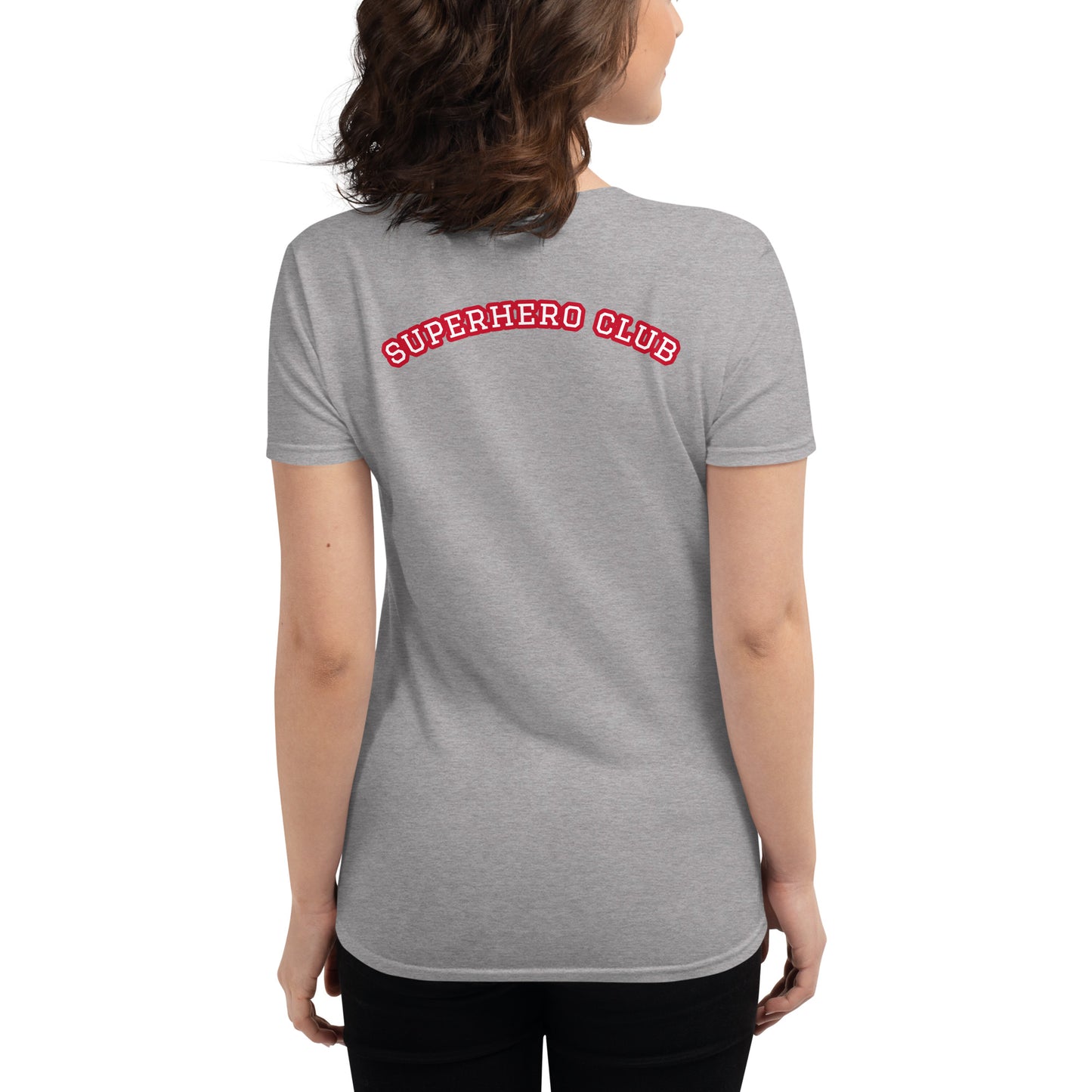 Single Mother's Are Super Hero's / Superhero Club Embroidered Women's T-Shirt