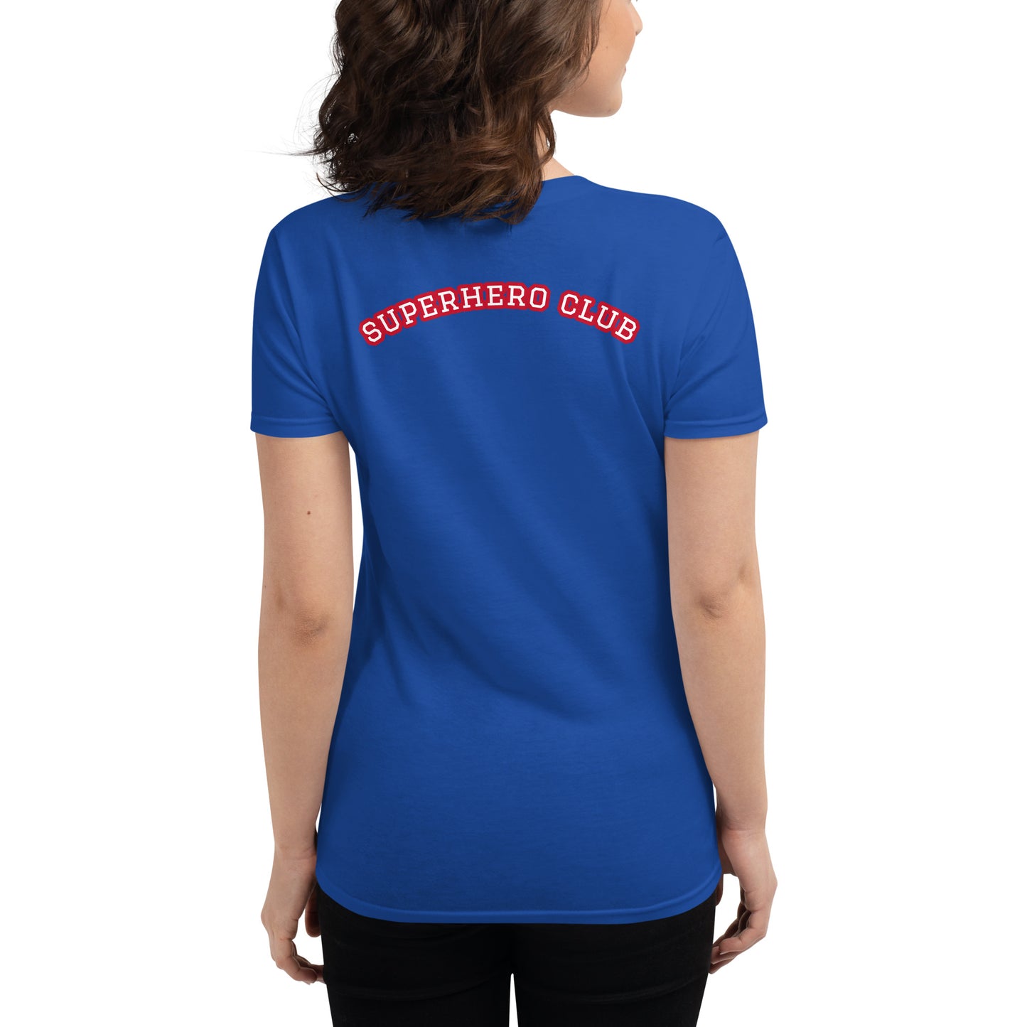 Single Mother's Are Super Hero's / Superhero Club Embroidered Women's T-Shirt