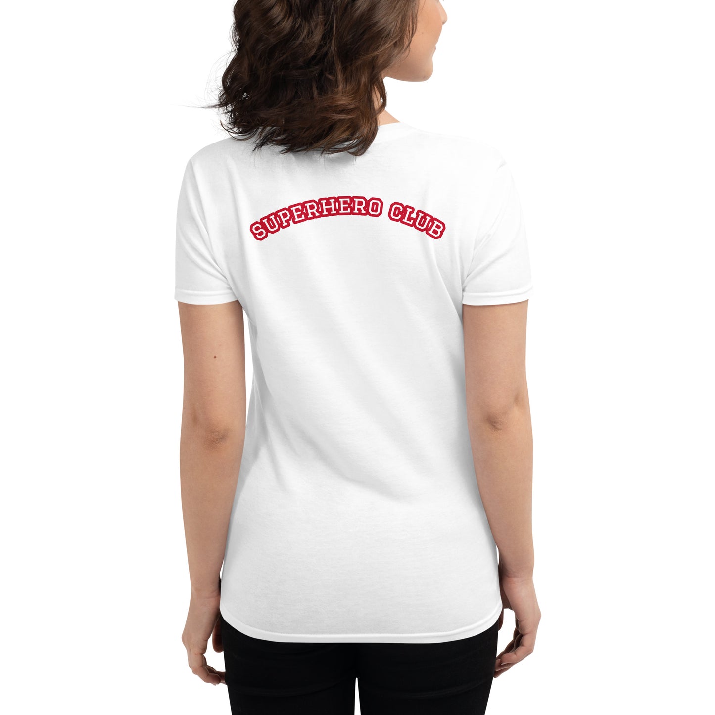 Single Mother's Are Super Hero's / Superhero Club Embroidered Women's T-Shirt